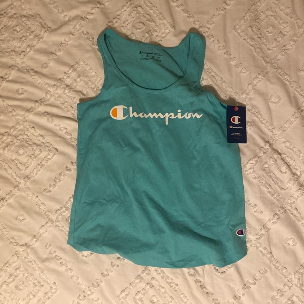 Teal champion tank top
